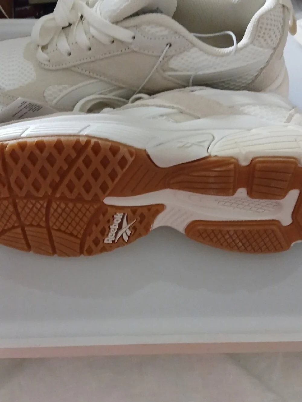 Reebok Women’s Off-White Lace-Up Athletic Sneakers